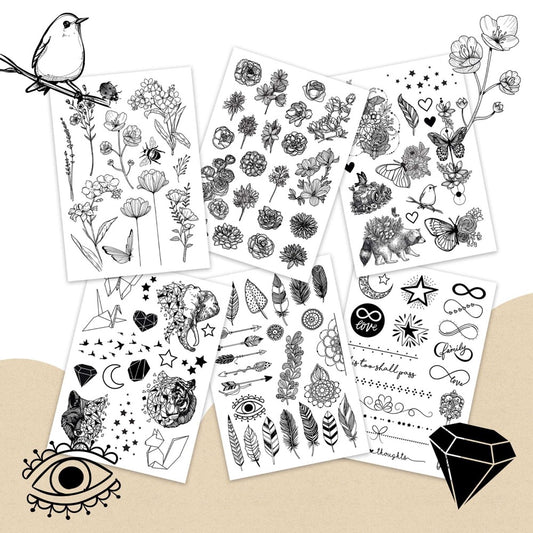 tatouages temporaires noir & blanc