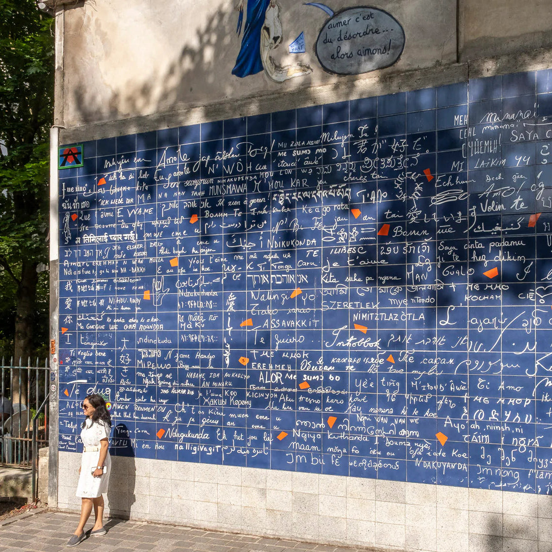 photo du mur des je t'aime à Paris