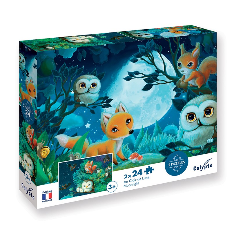2x24 piece educational puzzles for children - Made in France
