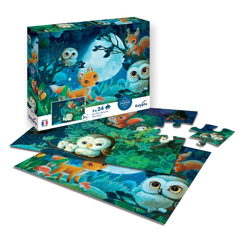 2x24 piece educational puzzles for children - Made in France