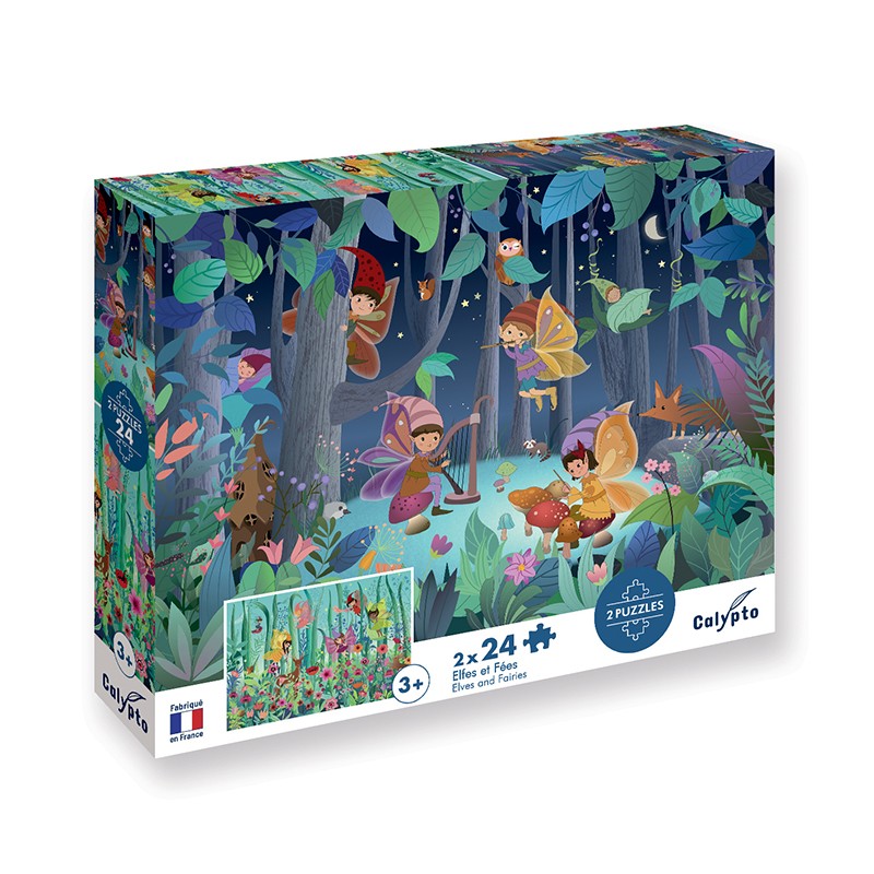 2x24 piece educational puzzles for children - Made in France