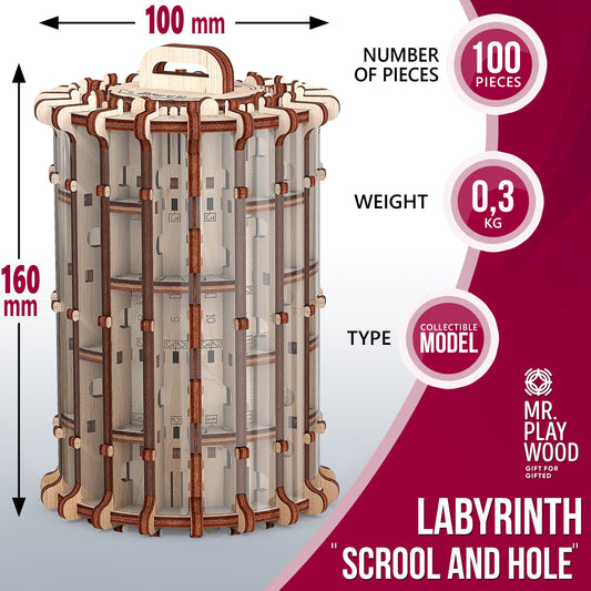 Casse-tête Labyrinthe à monter soi-même- Maquette bois