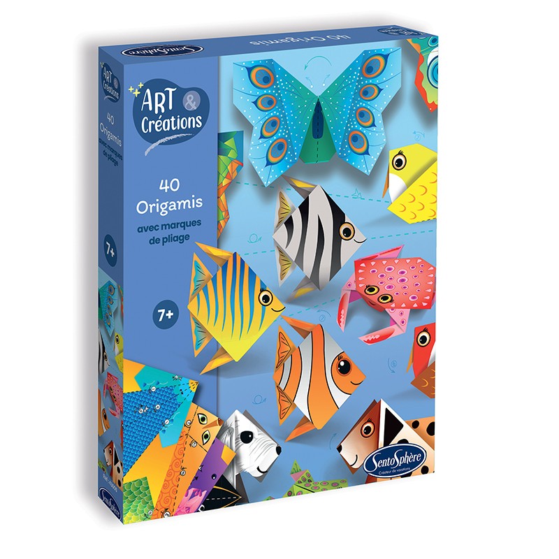 Kit 40 Origamis à motifs colorés - Made in France
