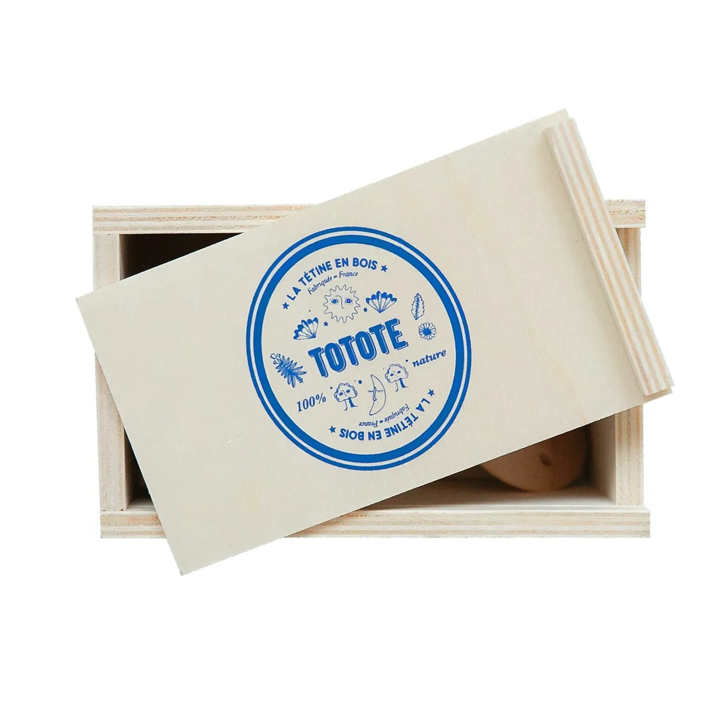 Coffret naissance 2 tétines et attache-tétine Made In France