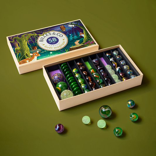 Coffret de 58 billes de collection Forêt magique