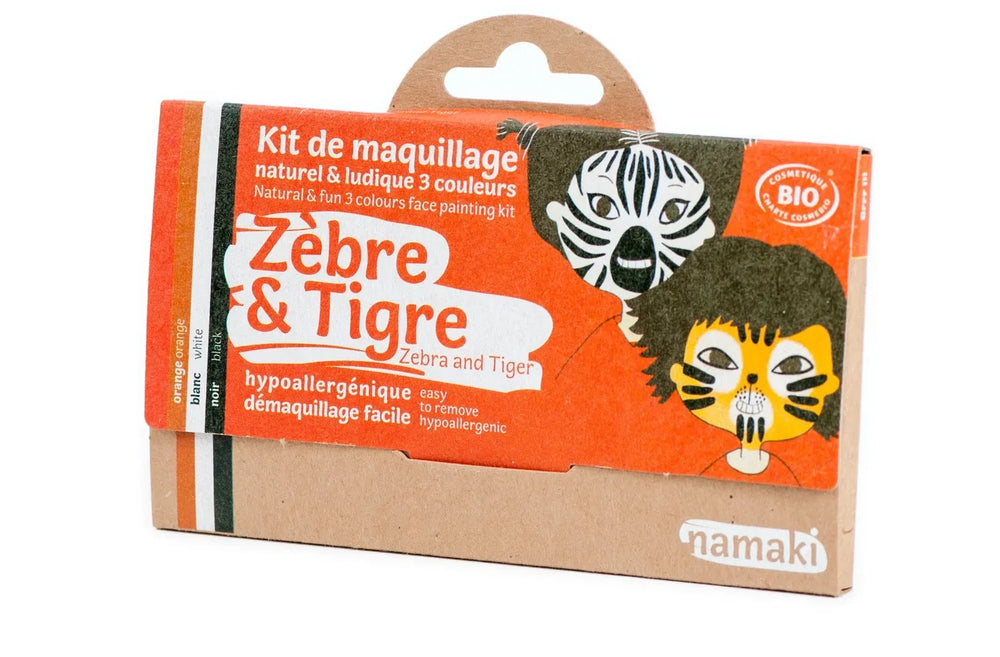 Kit maquillage BIO  3 couleurs zèbre & tigre - Namaki -