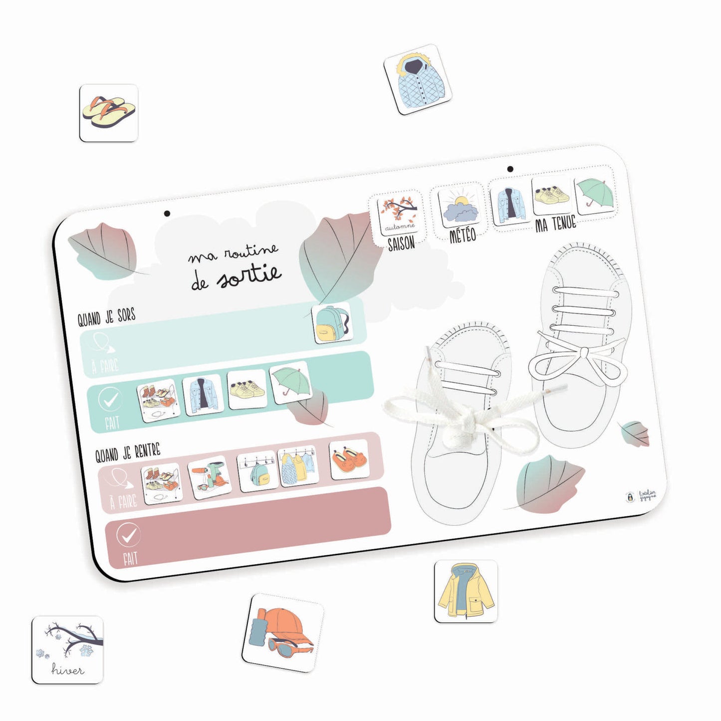 Ma routine de sortie - plateau magnétique pour sorties sereines