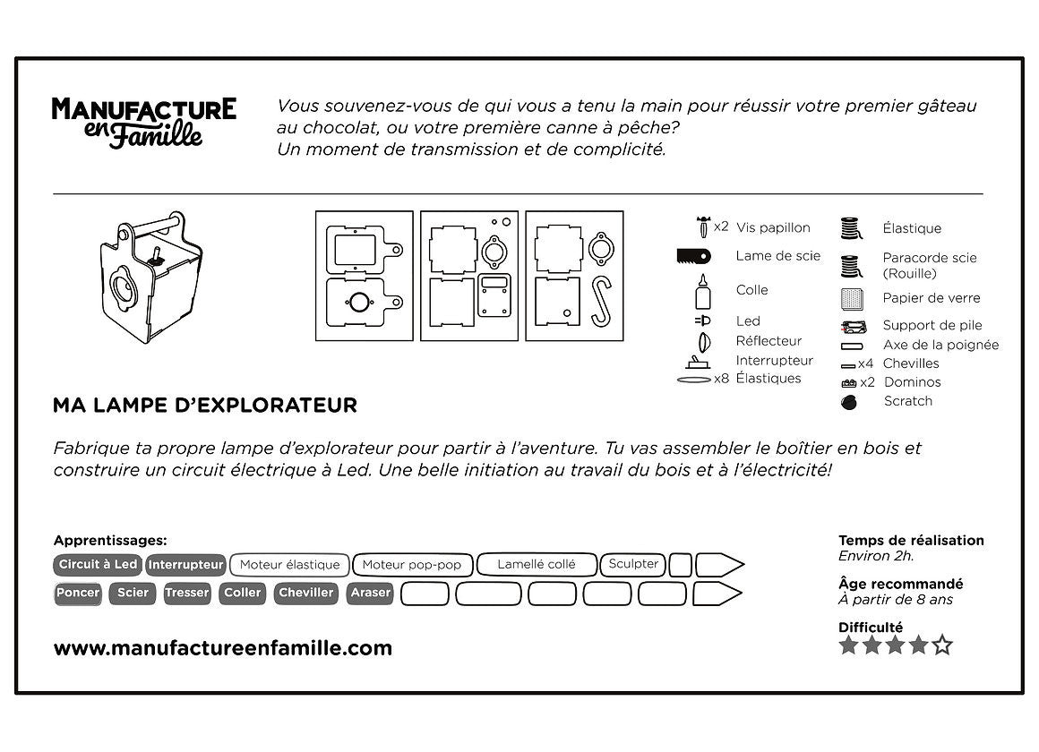 Ma Lampe d’Explorateur à fabriquer en famille - Made in France