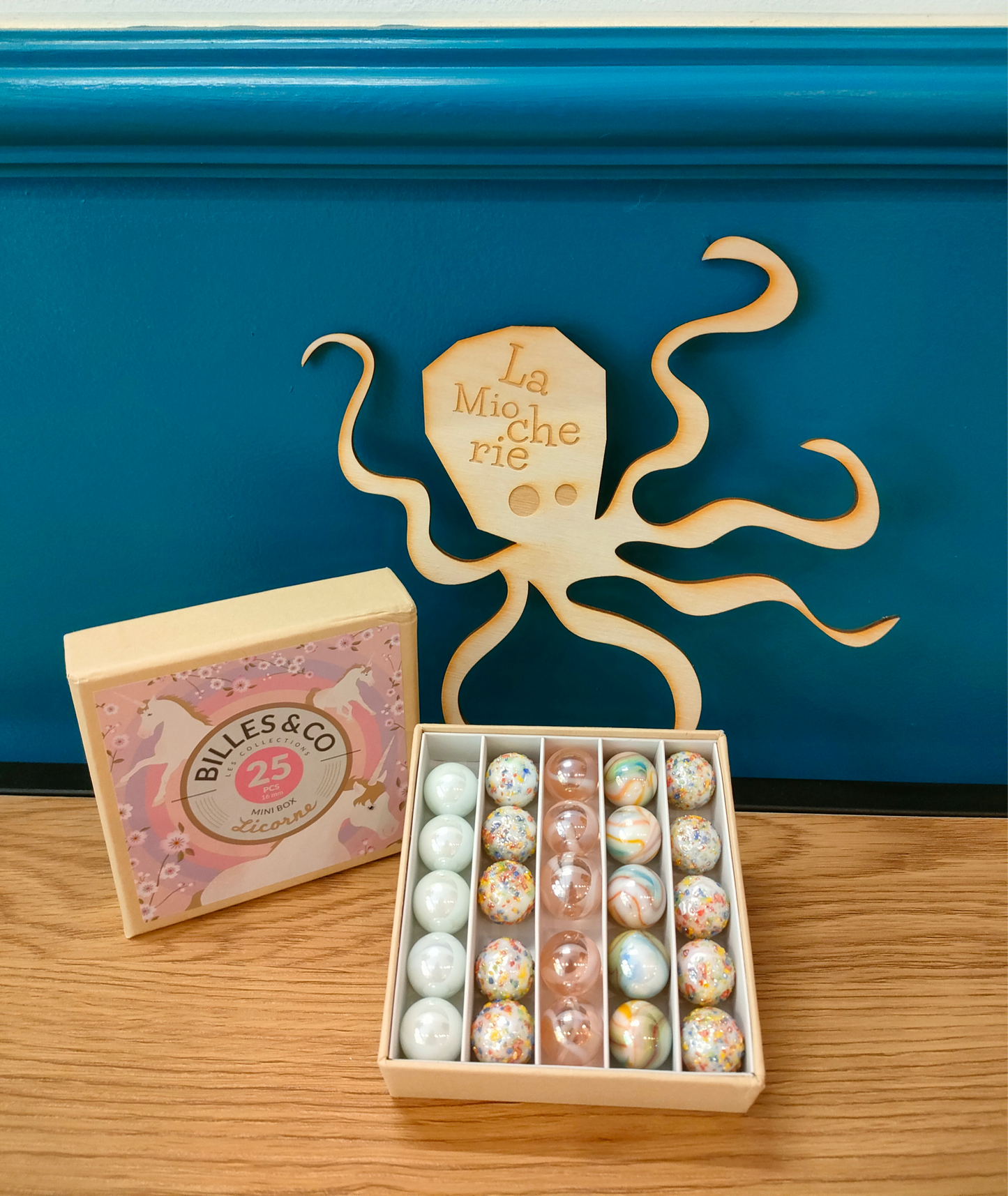 Boîte de billes de collection Licorne