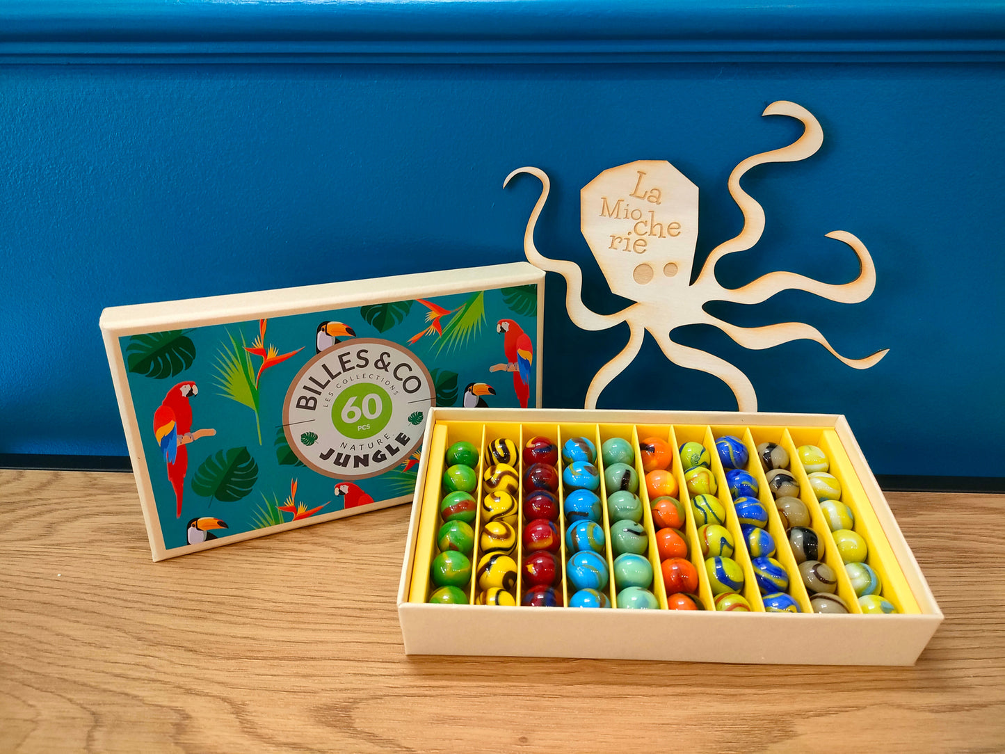 Coffret de 60 billes de collection Jungle