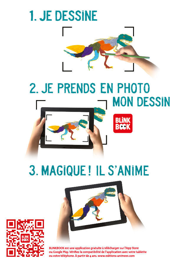 Cahier de coloriage animé au temps des Dinosaures - Made in France - Editions Animées