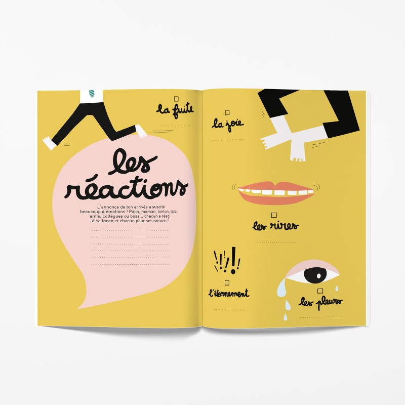 Photo d'une double page d'un journal de grossesse 