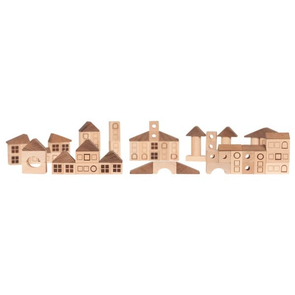 Jeu de construction Ma Ville en bois massif - Made in Europe - Goki