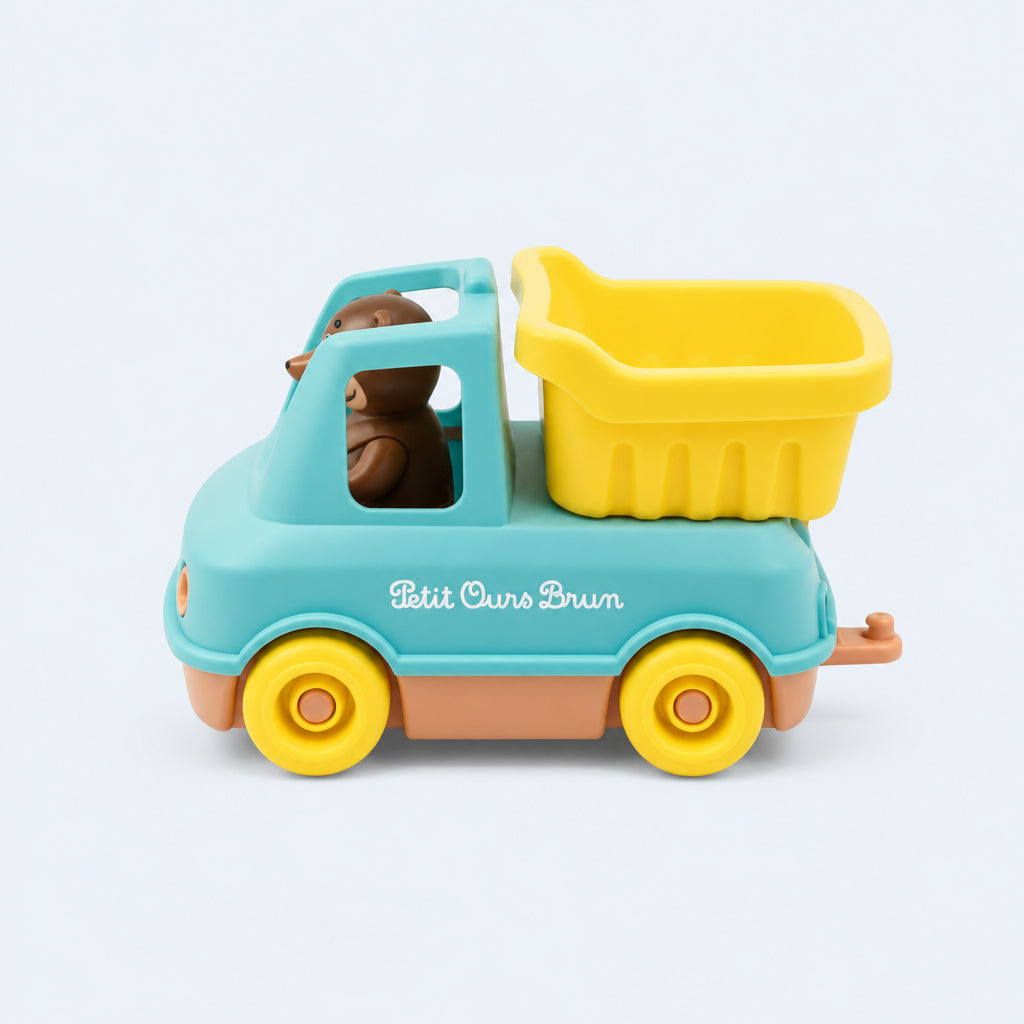 camion benne de petit ours brun coloris menthe