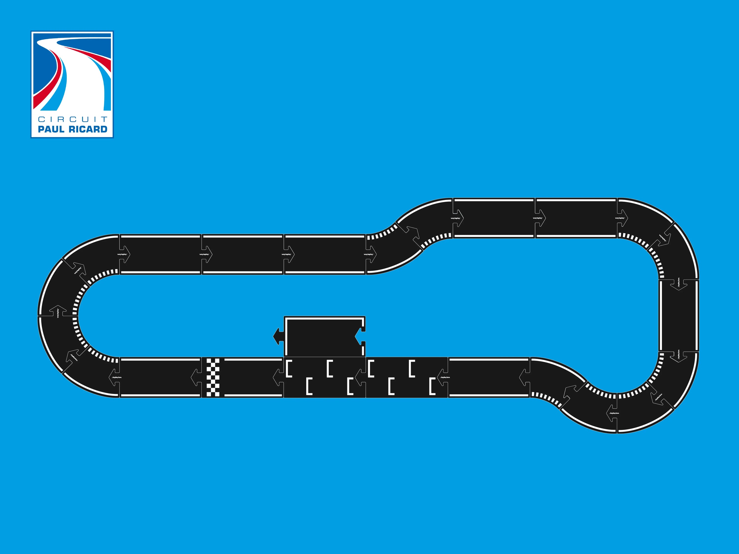 Le circuit flexible Paul Ricard 24 pièces - Made in Hollande - Waytoplay Toys