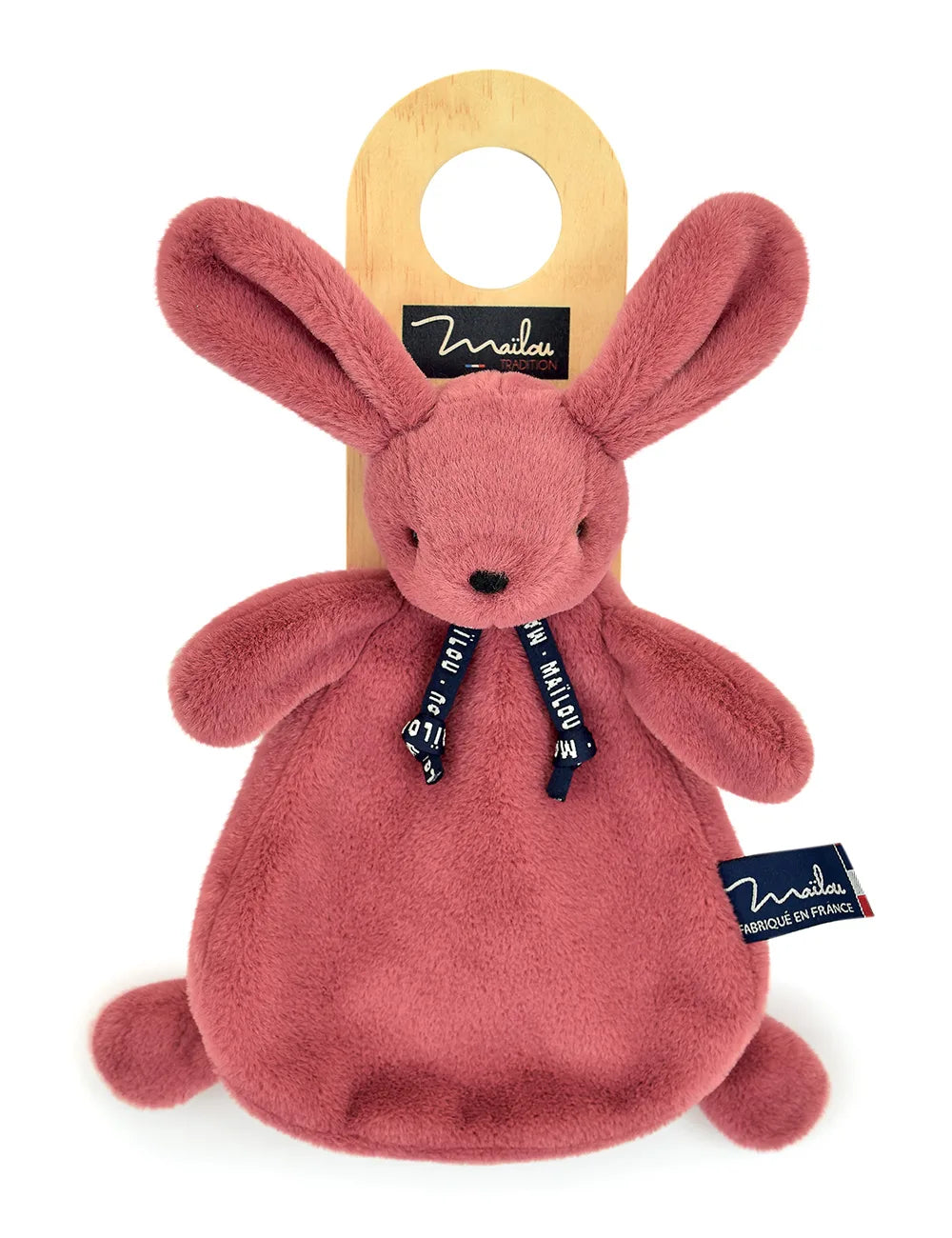 Doudou plat dorlotin Lapin Made in France - Petite taille et Maxi douceur