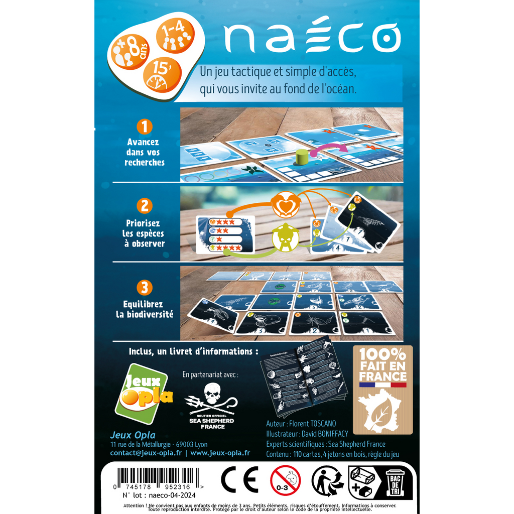 verso de la boîte du jeu Naéco