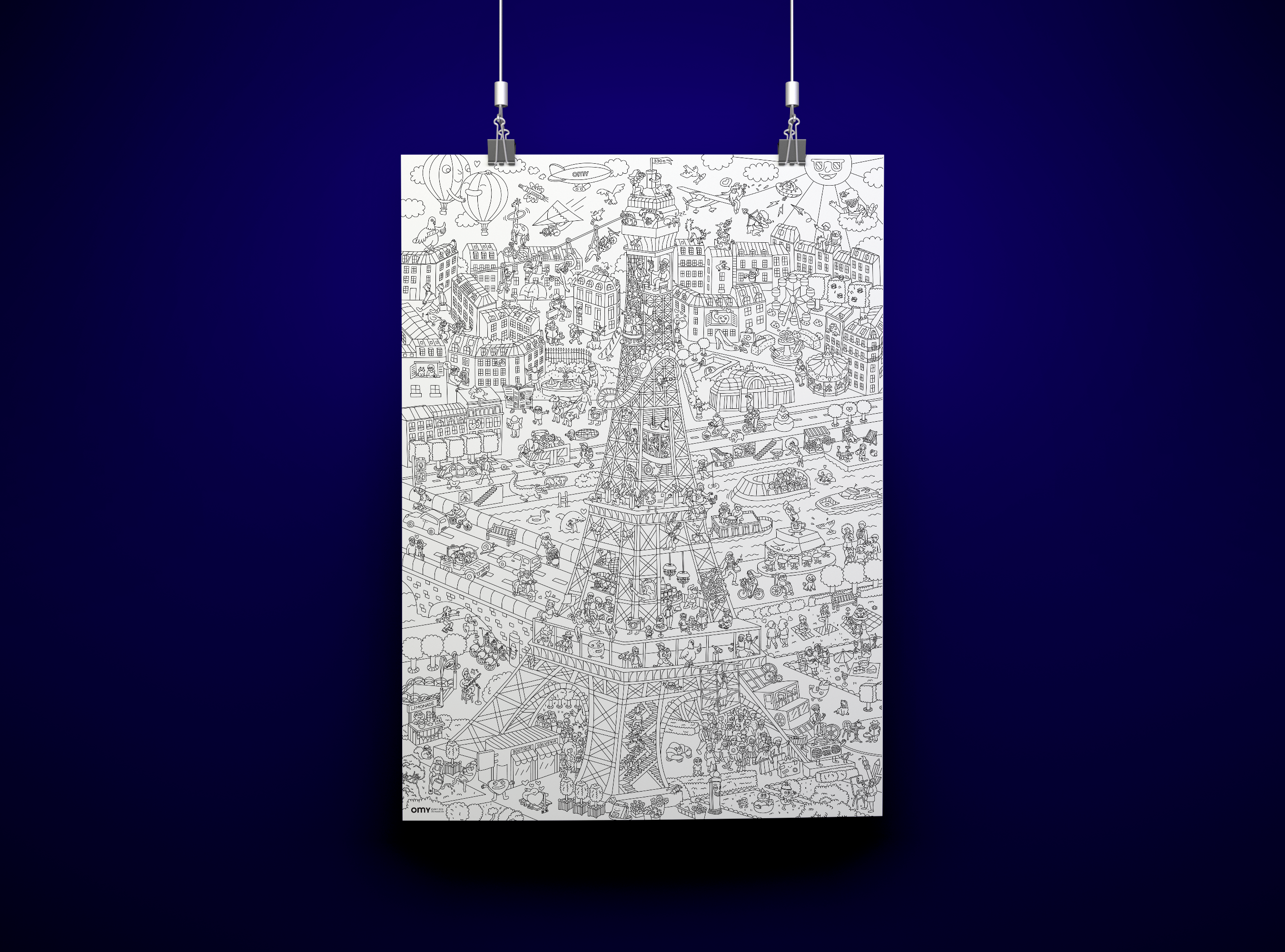 Poster Giant coloring Eiffel Tower - Made in France - Omy