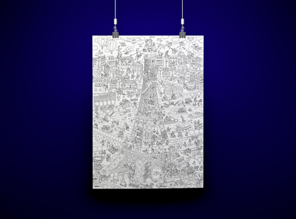 Poster géant à colorier Tour Eiffel Officiel - Made in France