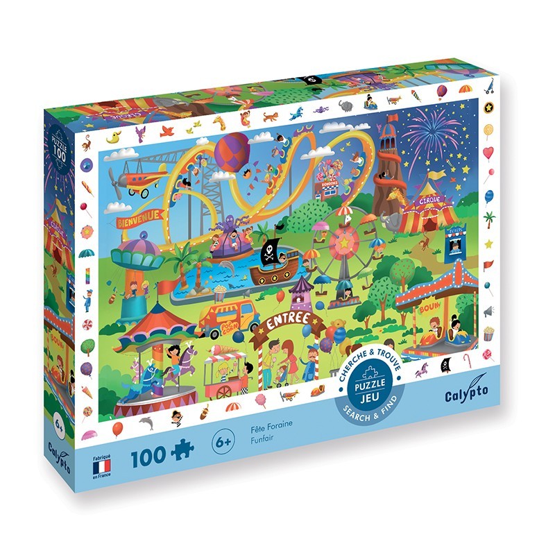 Puzzle Cherche & Trouve 100 pièces pour enfant de 6 ans - Made in France