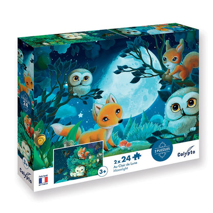 2x24 piece educational puzzles for children - Made in France
