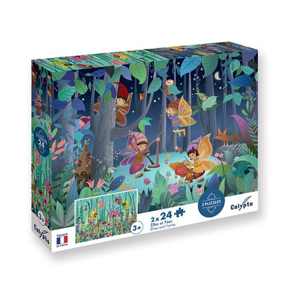2x24 piece educational puzzles for children - Made in France