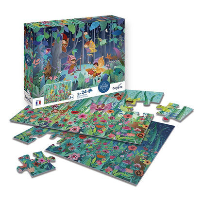 2x24 piece educational puzzles for children - Made in France