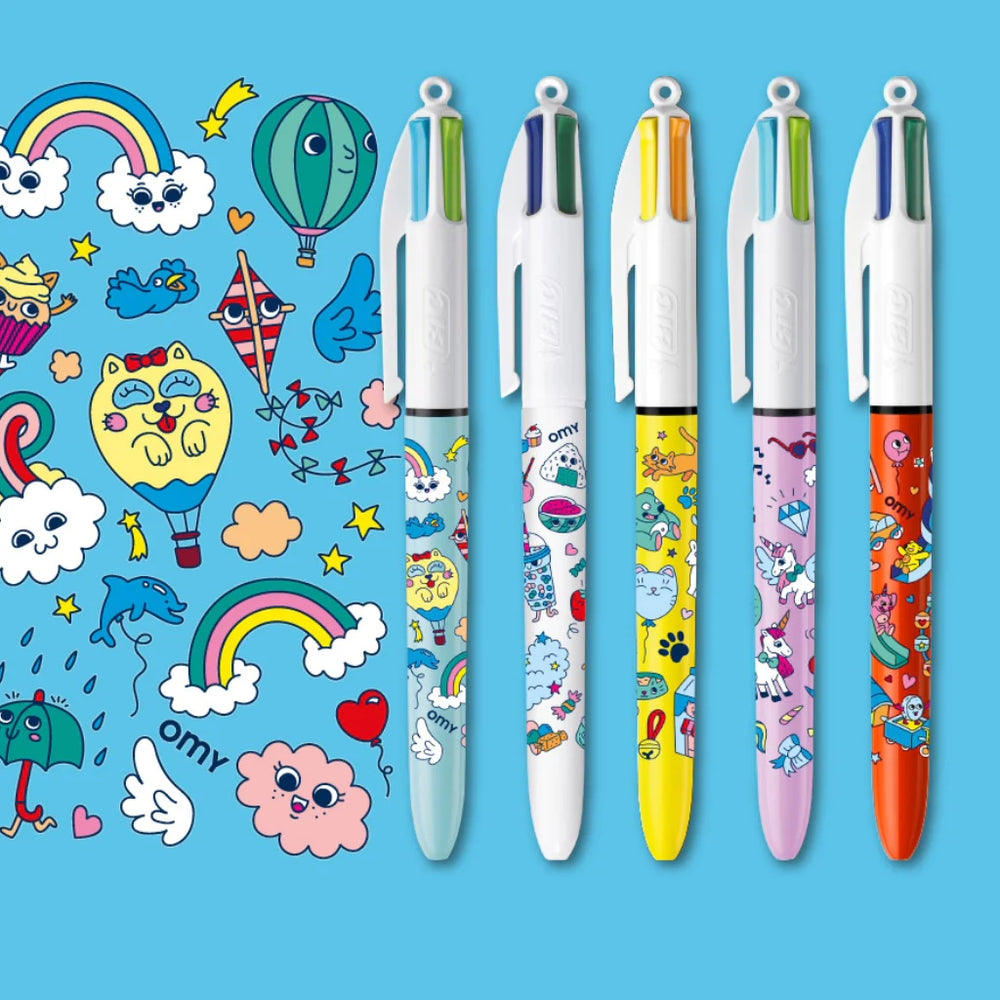 Coffret Kawaii 5 stylos 4 couleurs Bic x Omy - Made in France