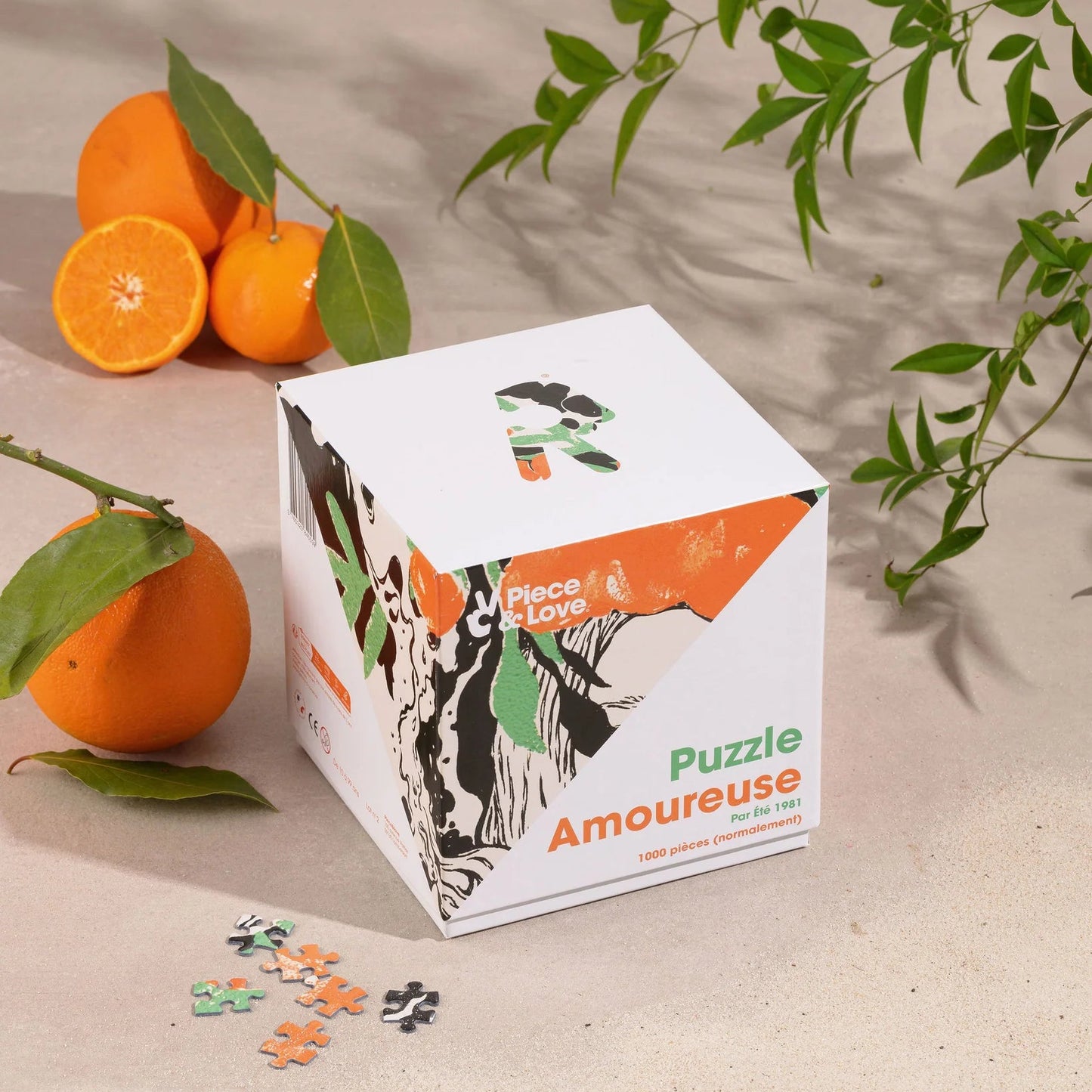 Photo de la boite carrée du puzzle 1000 pieces Amoureuse par été 1981 fabriqué en France