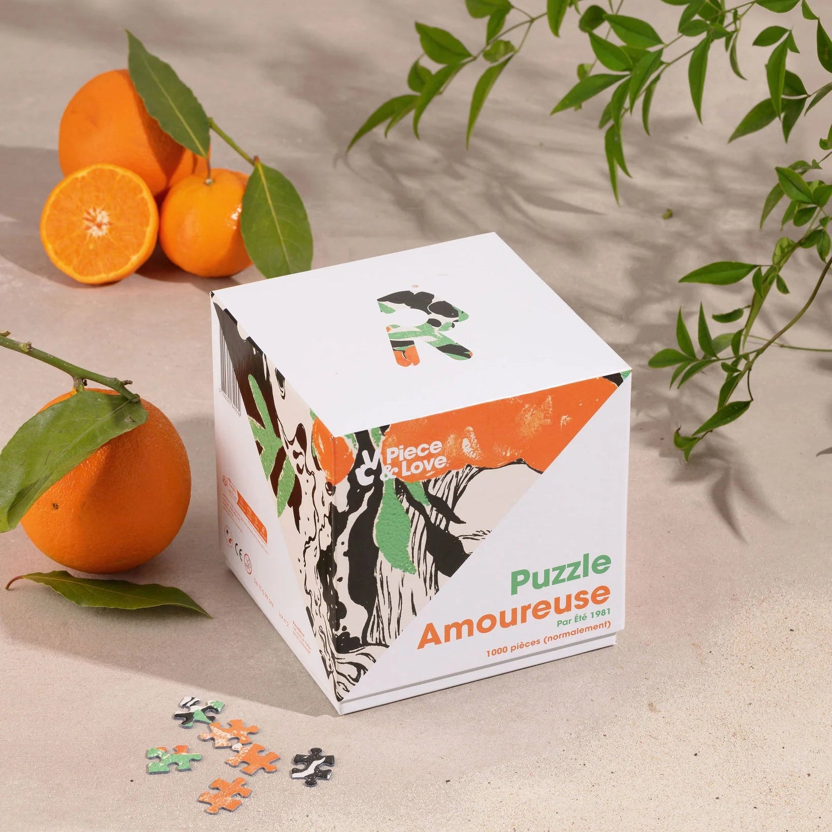 Photo de la boite carrée du puzzle 1000 pieces Amoureuse par été 1981 fabriqué en France