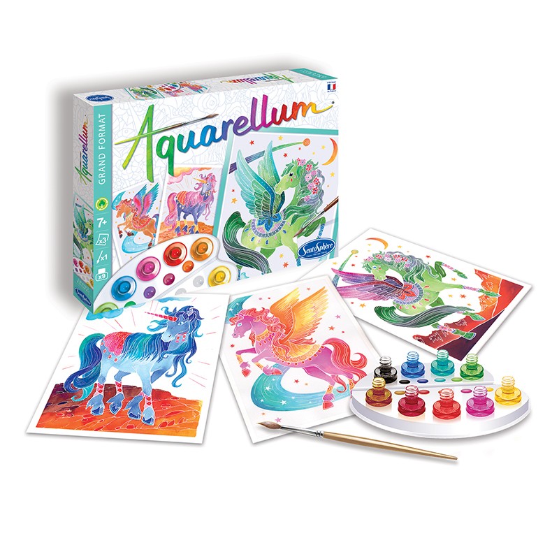 The giant aquarellum "Unicorns and pegasi" - made in France - Sentosphere