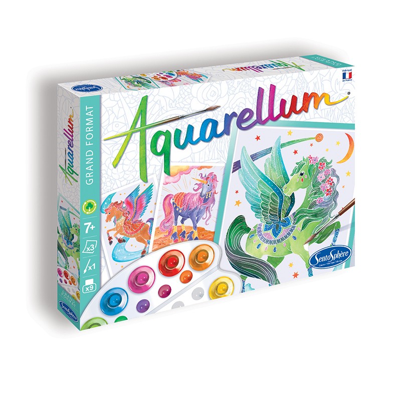 The giant aquarellum "Unicorns and pegasi" - made in France - Sentosphere