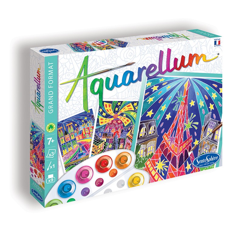 The giant aquarellum "Paris by night" - made in France - Sentosphere