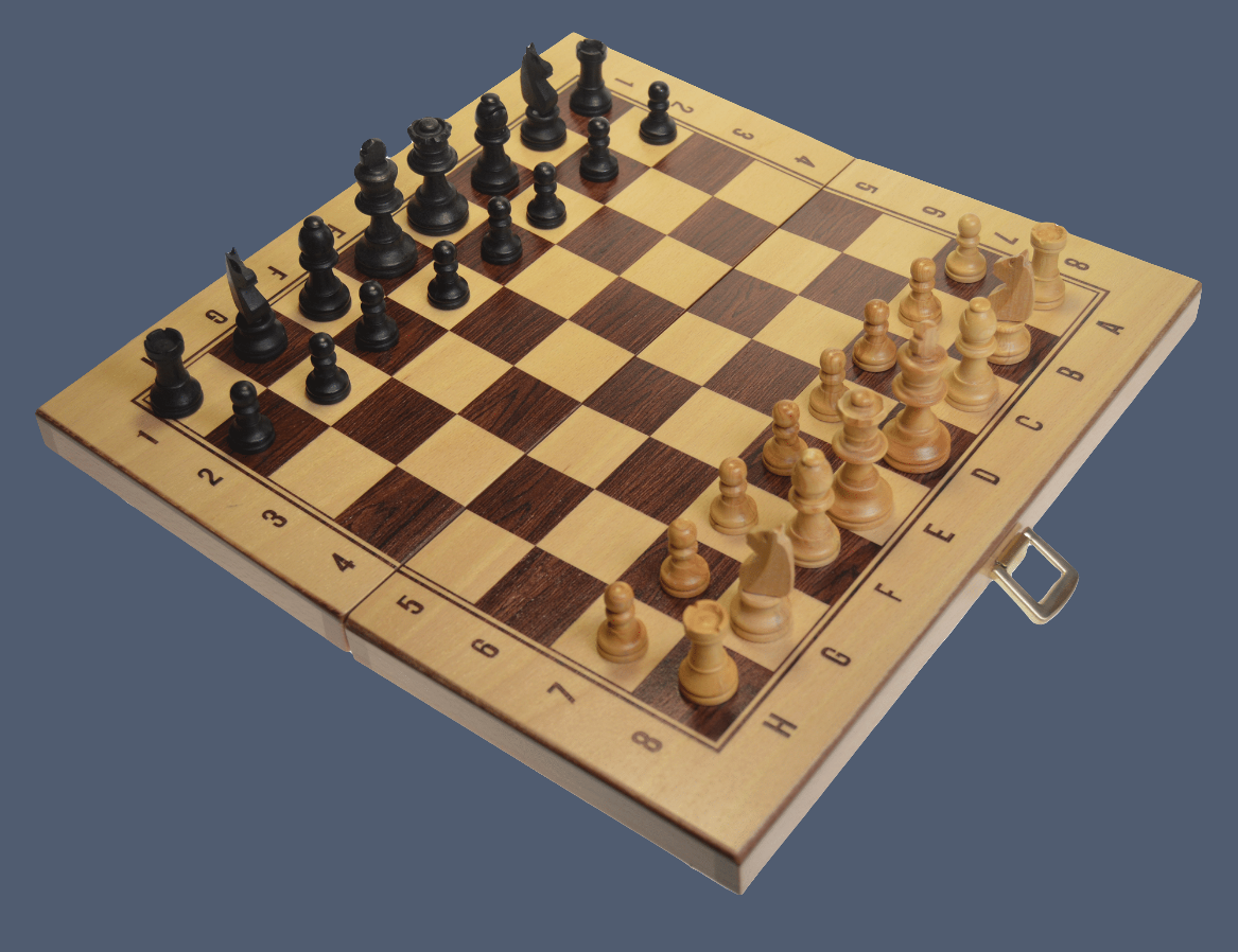 Jeu d'échecs dans son coffret pliable en bois - Fabriqué dans le Jura