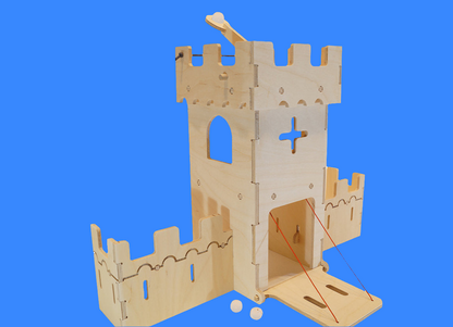 Château fort en bois à fabriquer avec son pont-levis
