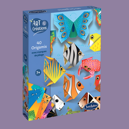 Le kit 40 Origamis à motifs colorés - Made in France