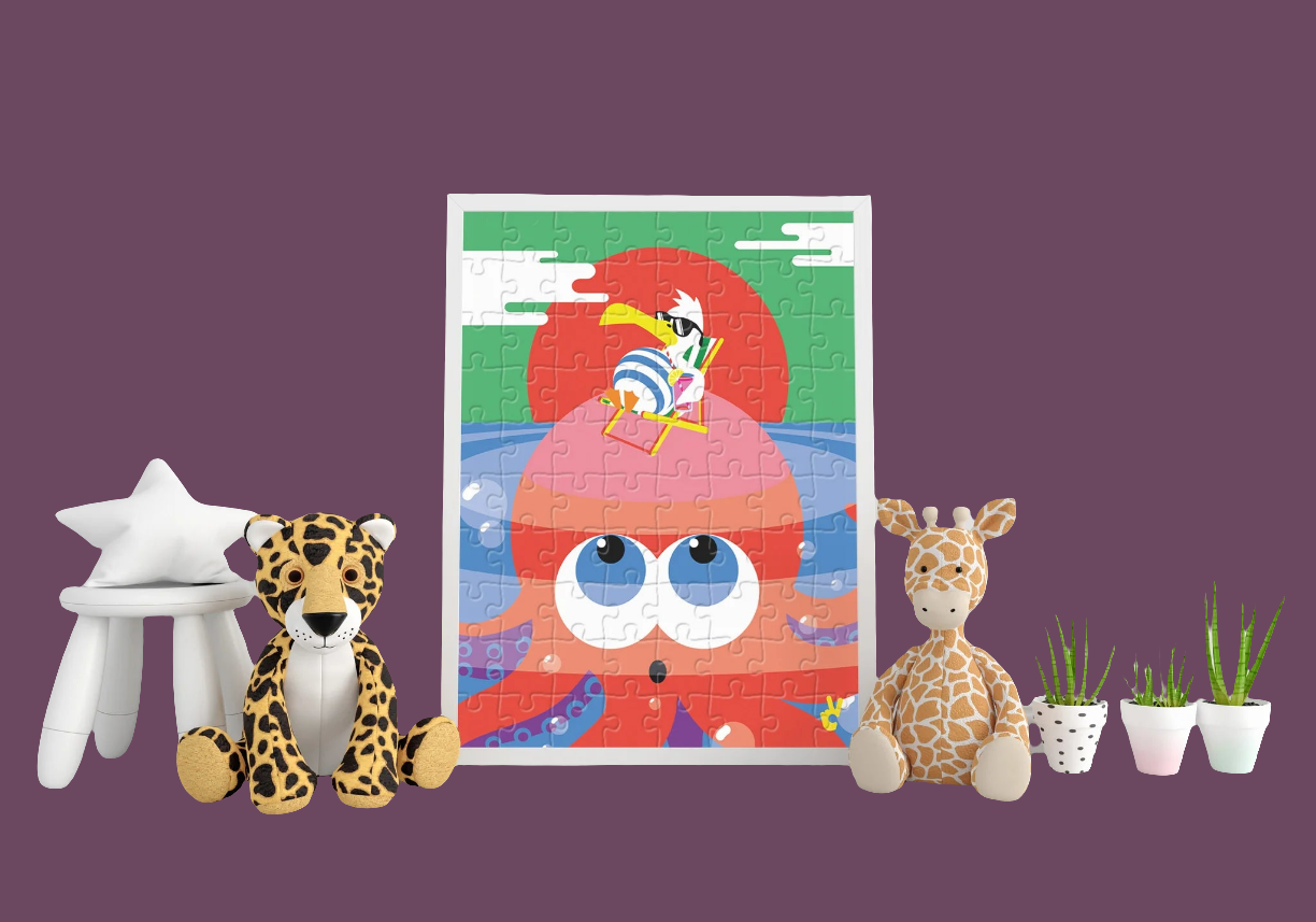 Puzzle 80 pièces Octopus pour enfants - Made in France