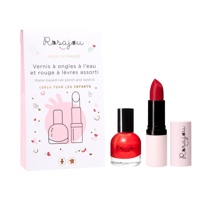 Kit rouge à lèvre et vernis à ongles pour enfant - Made in France