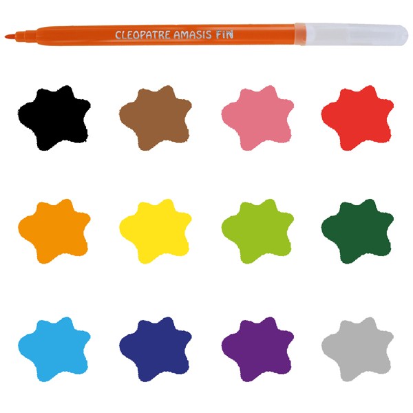 12 feutres pointe fine