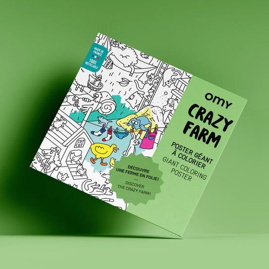 Poster Coloriage géant Ferme en folie - Made in France - Omy