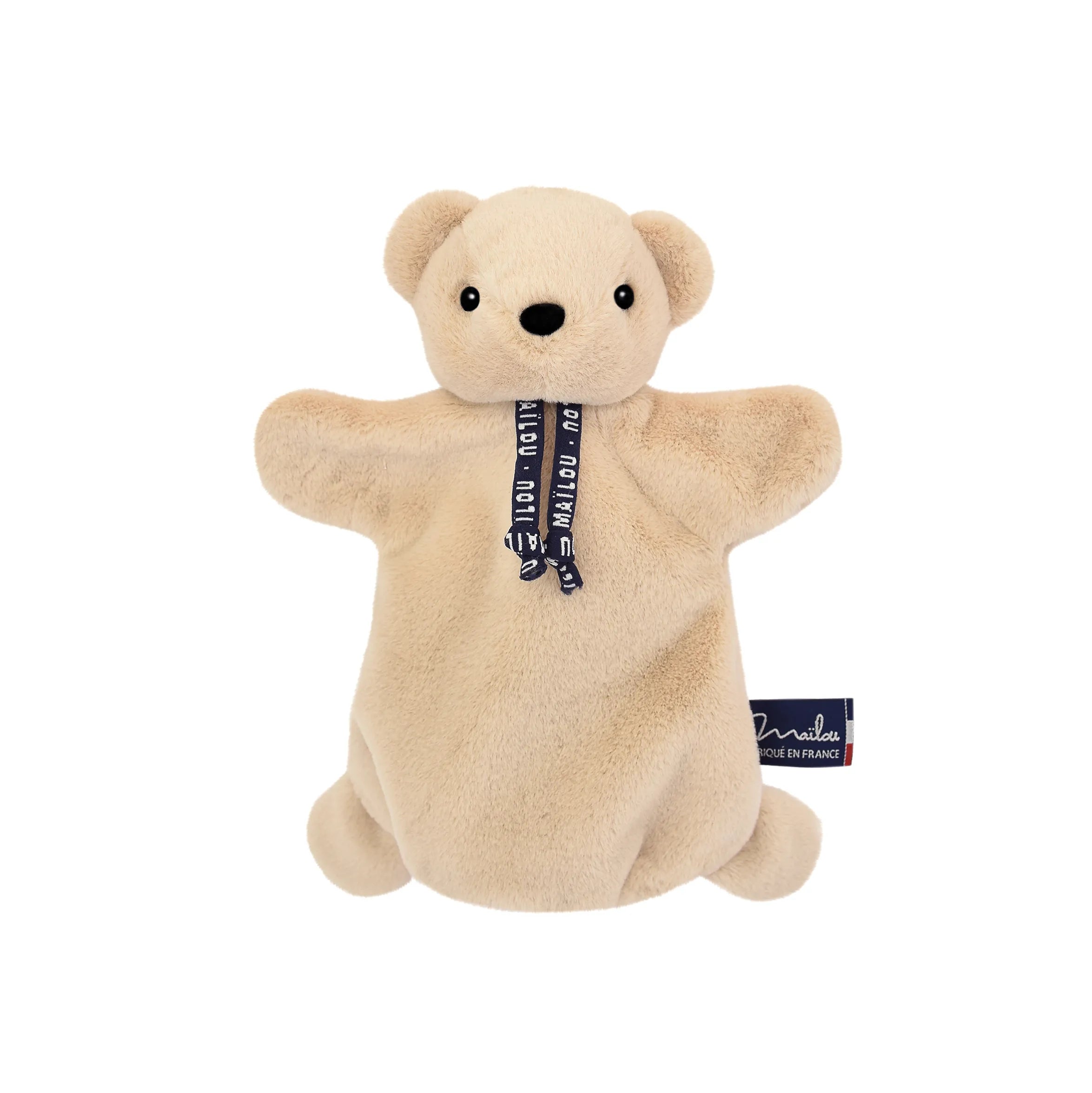 Doudou marionnette Ourson beige - Origine Bretagne