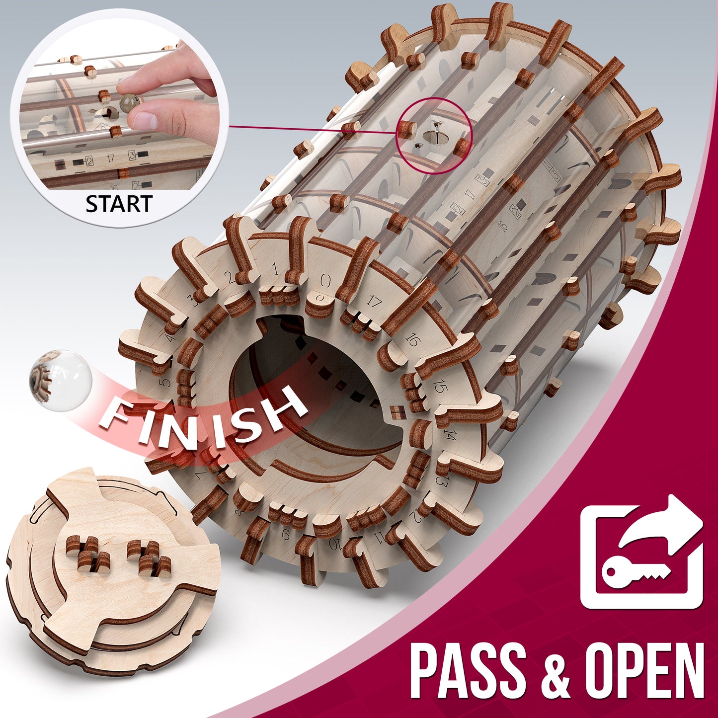 Labyrinthe à assembler - Maquette animée en bois