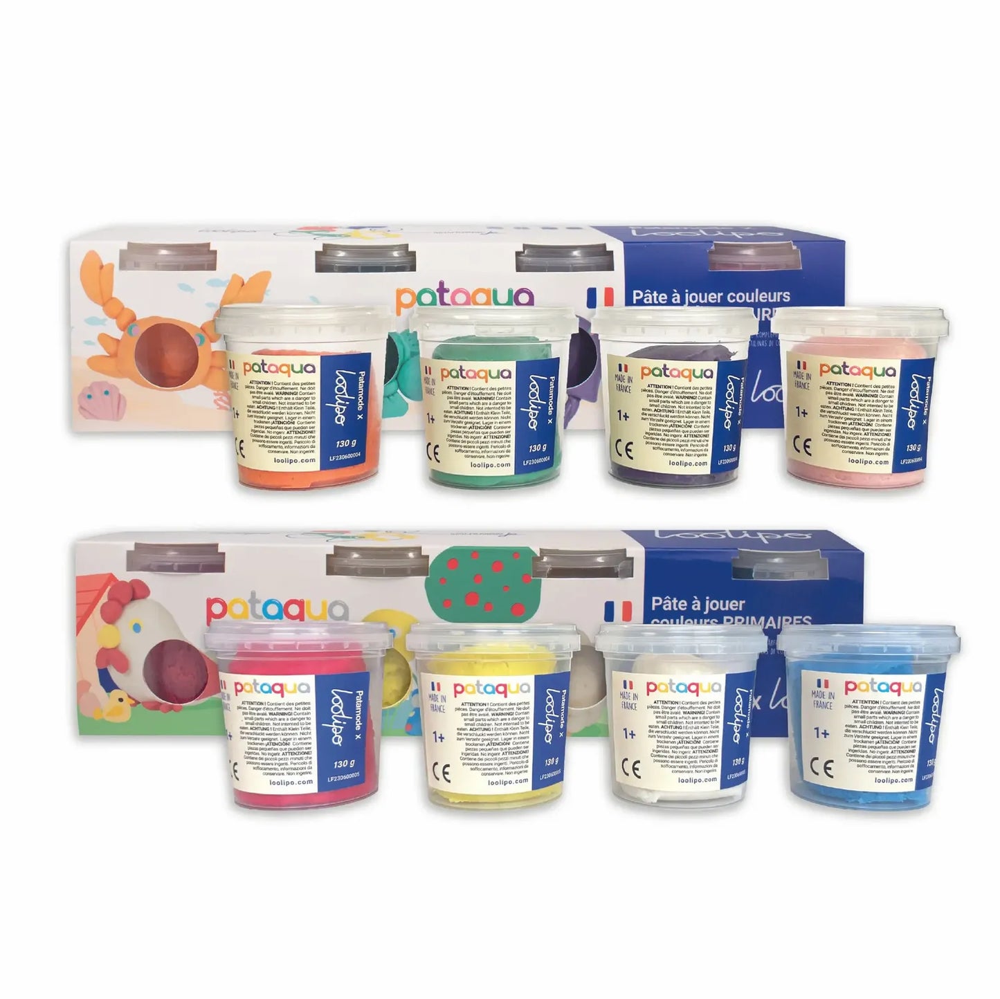 4 pots de pâte à modeler extra souple fabriquée en France