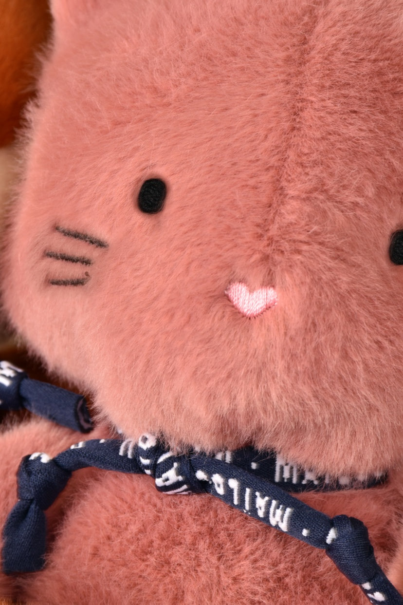 peluche chat rose extra douce fabriquée en France en Bretagne