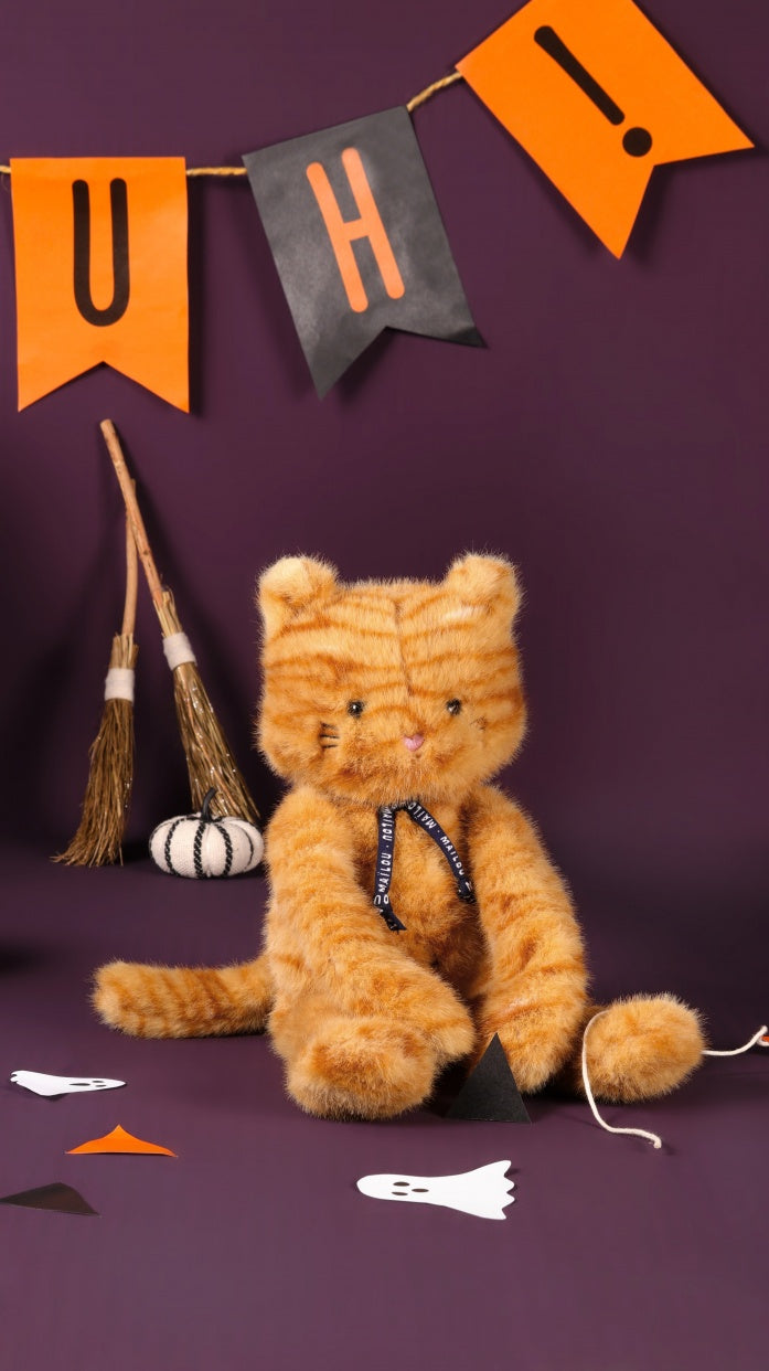 Peluche chat roux extra-douce Méloé Rooxy - Fabriquée en Bretagne
