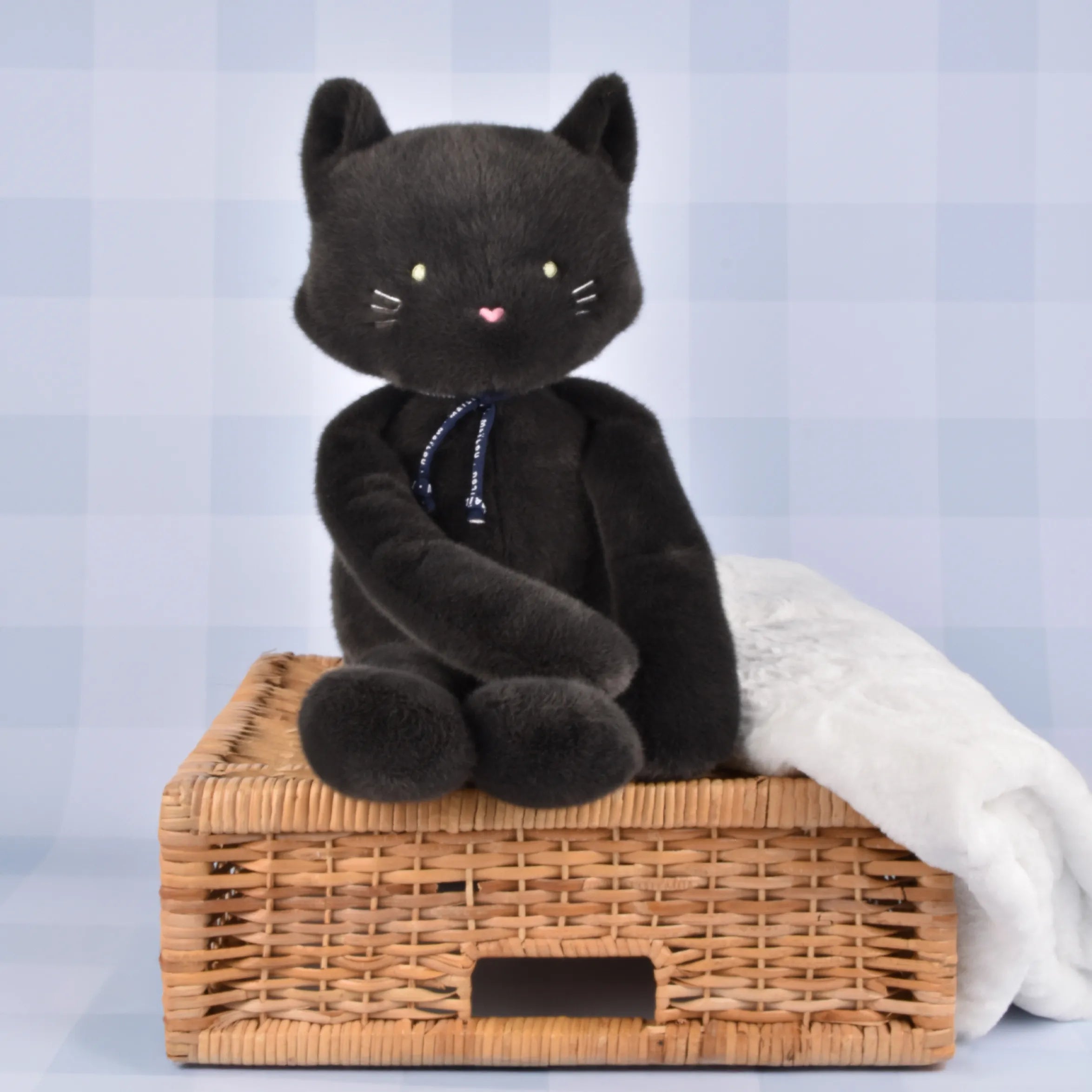 Peluche chat anthracite extra-douce Méloé - Bretagne