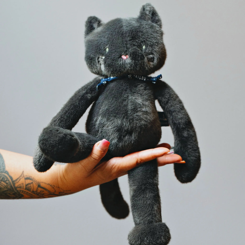 Peluche chat anthracite extra-douce Méloé - Bretagne