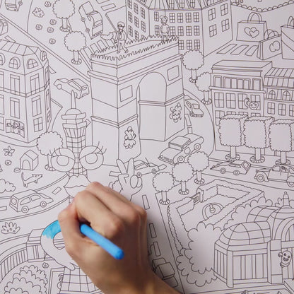 Poster coloriage géant Paris - Coloriage fun et Made in France