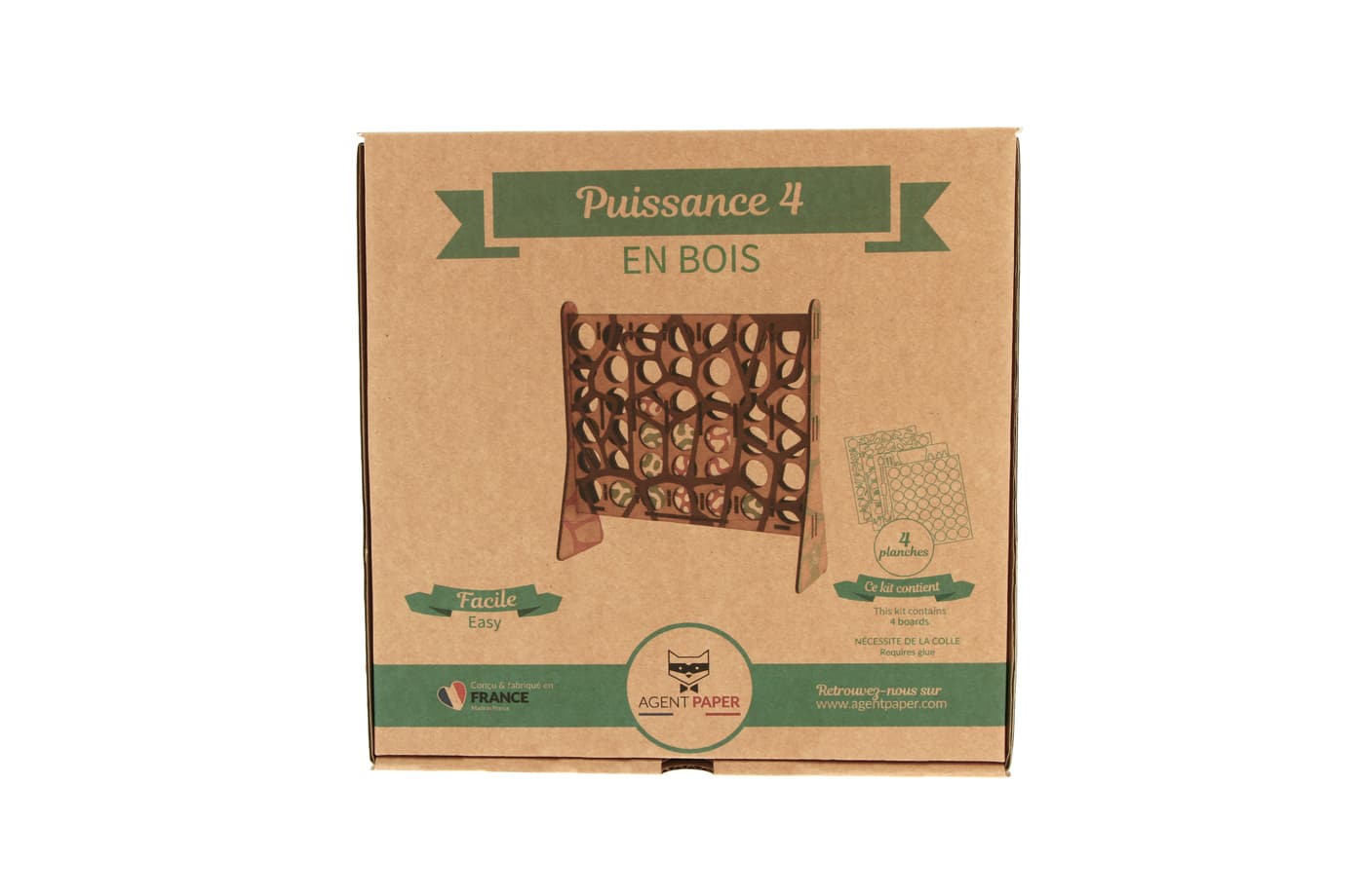 Puissance 4 en bois - Made in France - Agent Paper