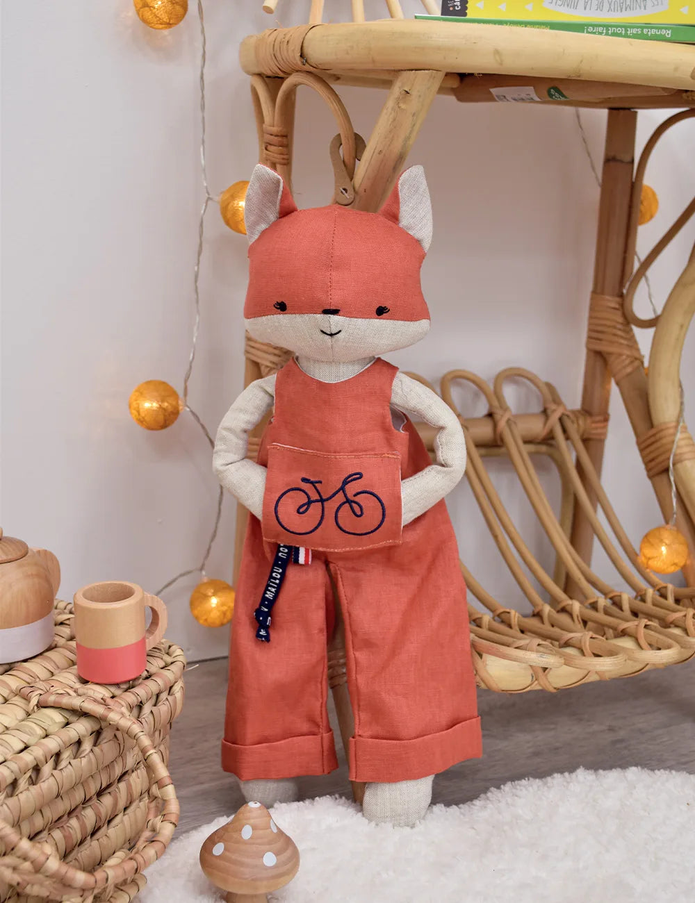 Peluches Perlipopette en lin naturel - couleur au choix